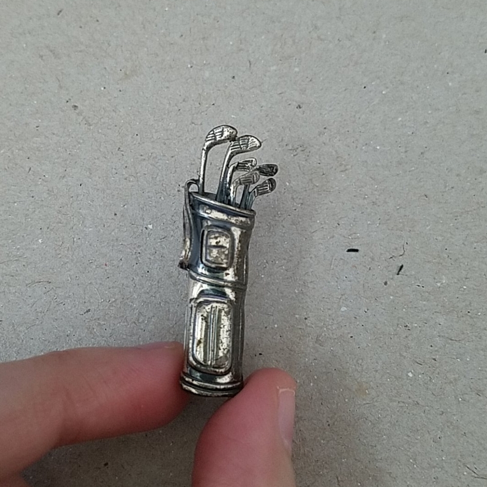 Vintage Beau Sterling Golf Bag Pin Brooch